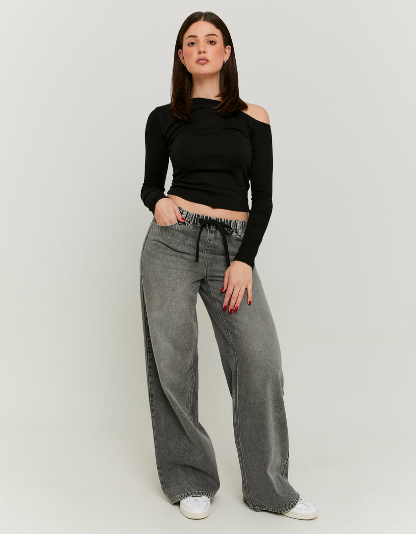 Baggy  jeans tied at waist | Grey Wash