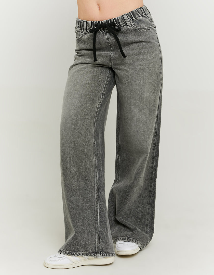 Baggy  jeans tied at waist | Grey Wash
