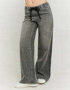 Baggy  jeans tied at waist | Grey Wash
