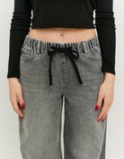 Baggy  jeans tied at waist | Grey Wash
