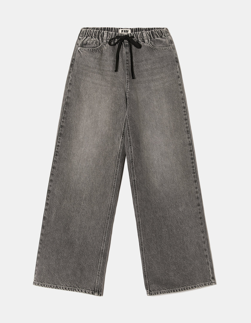 Baggy  jeans tied at waist | Grey Wash