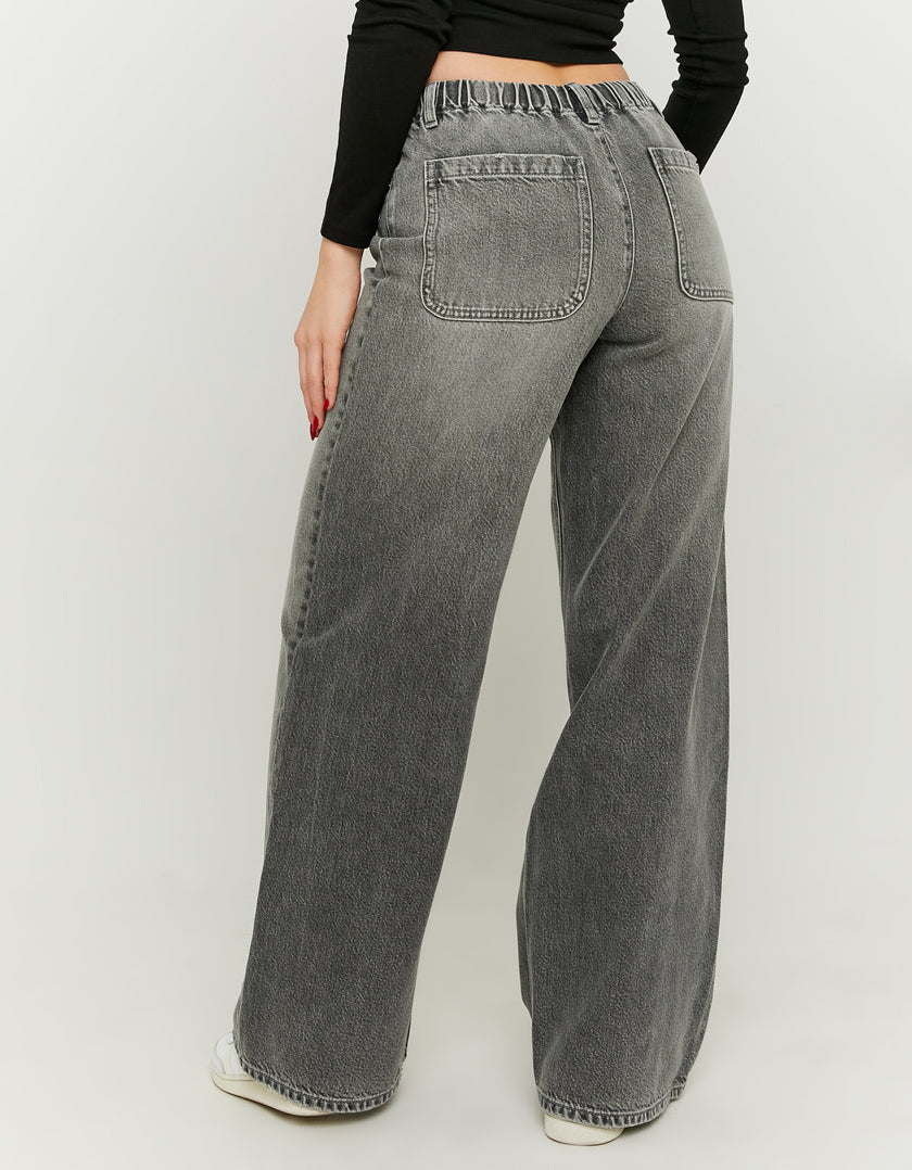 Baggy  jeans tied at waist | Grey Wash