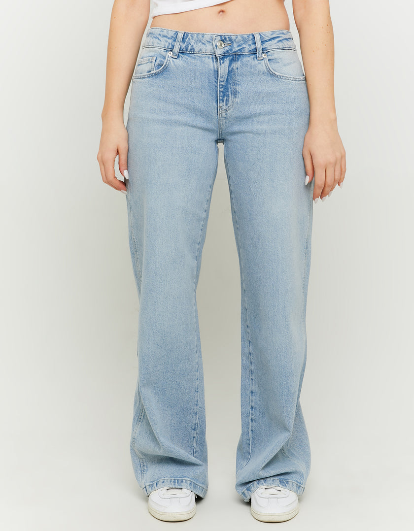 Low Waist Straight Leg Jeans | Blue Wash