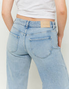 Low Waist Straight Leg Jeans | Blue Wash