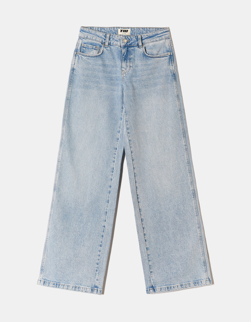 Low Waist Straight Leg Jeans | Blue Wash