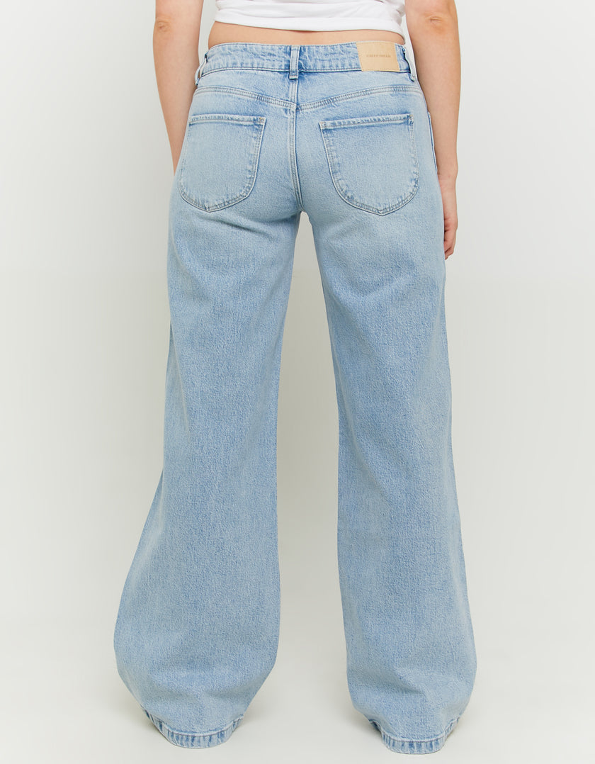 Low Waist Straight Leg Jeans | Blue Wash
