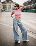 Low Waist Straight Leg Jeans | Blue Wash