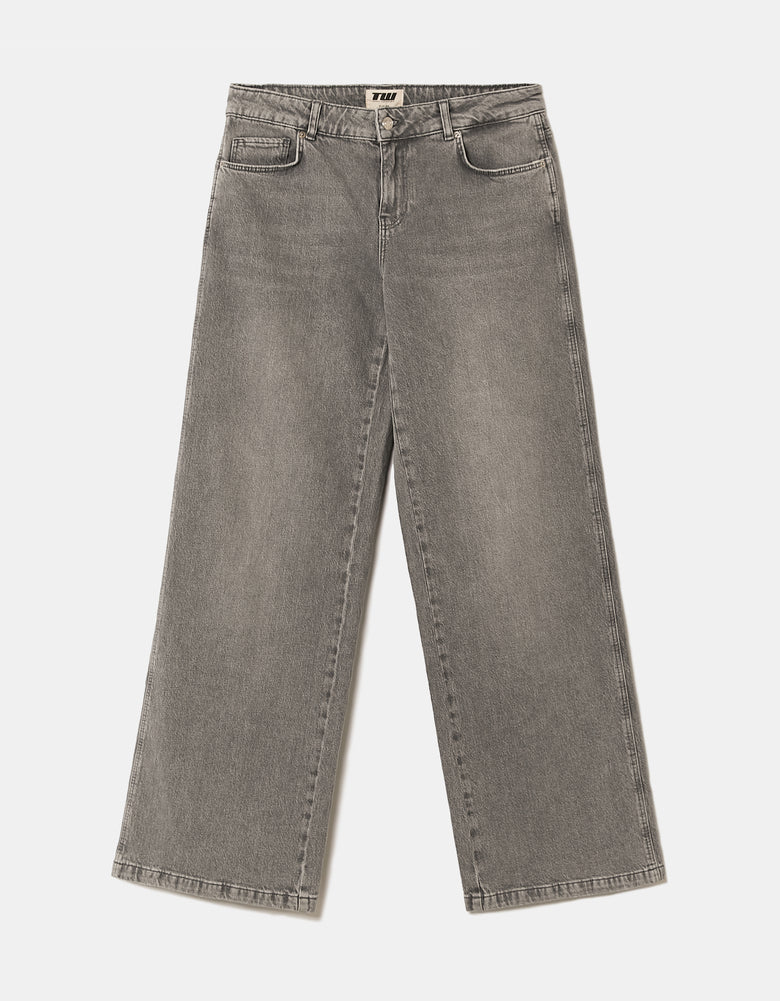 Low Waist Straight Leg Jeans | Grey Wash