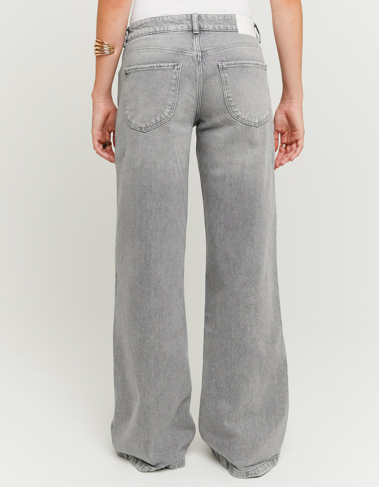 Low Waist Straight Leg Jeans | Grey Wash