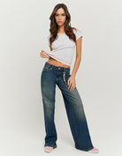 Low Waist Straight Leg Jeans | Vintage Wash