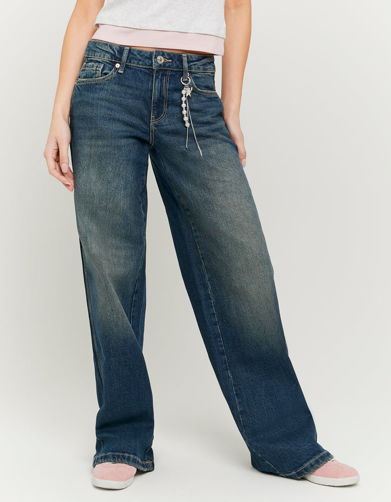 Low Waist Straight Leg Jeans | Vintage Wash
