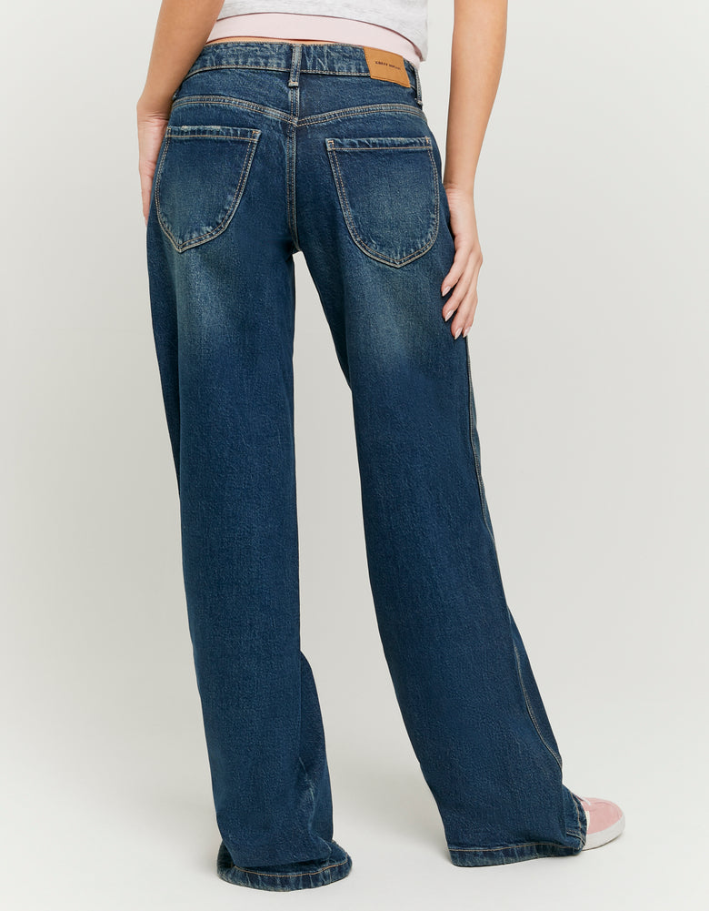 Low Waist Straight Leg Jeans | Vintage Wash