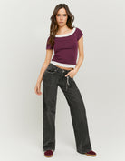 Low Waist Straight Leg Jeans | Grey Wash
