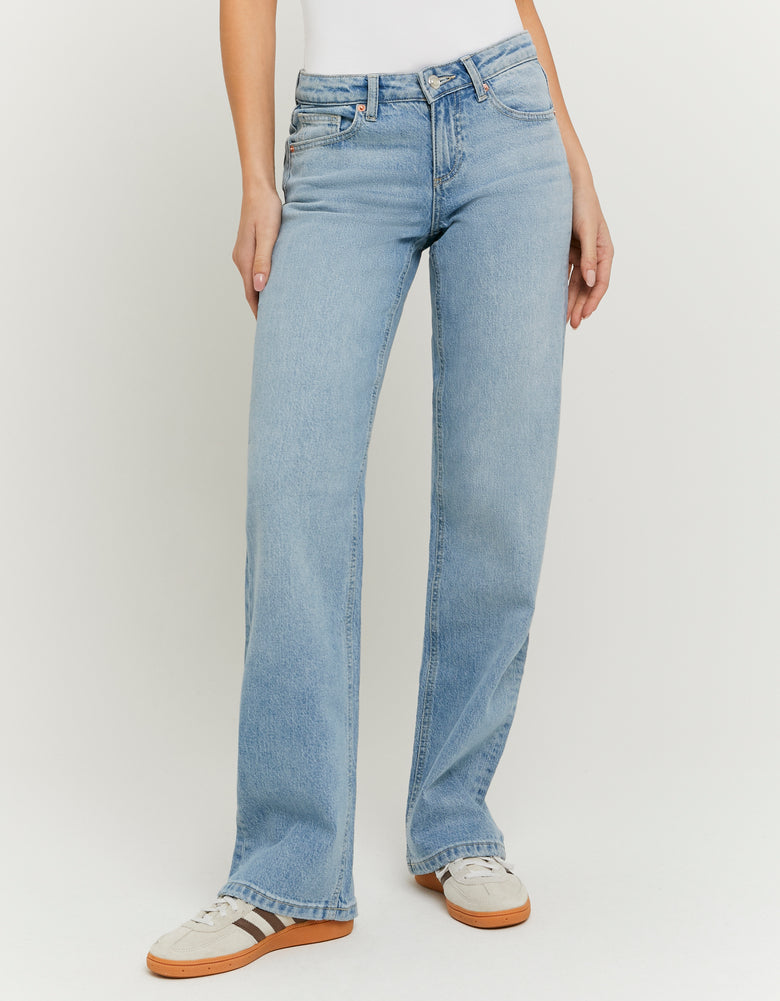 Low Waist Straight Jeans | Bleached