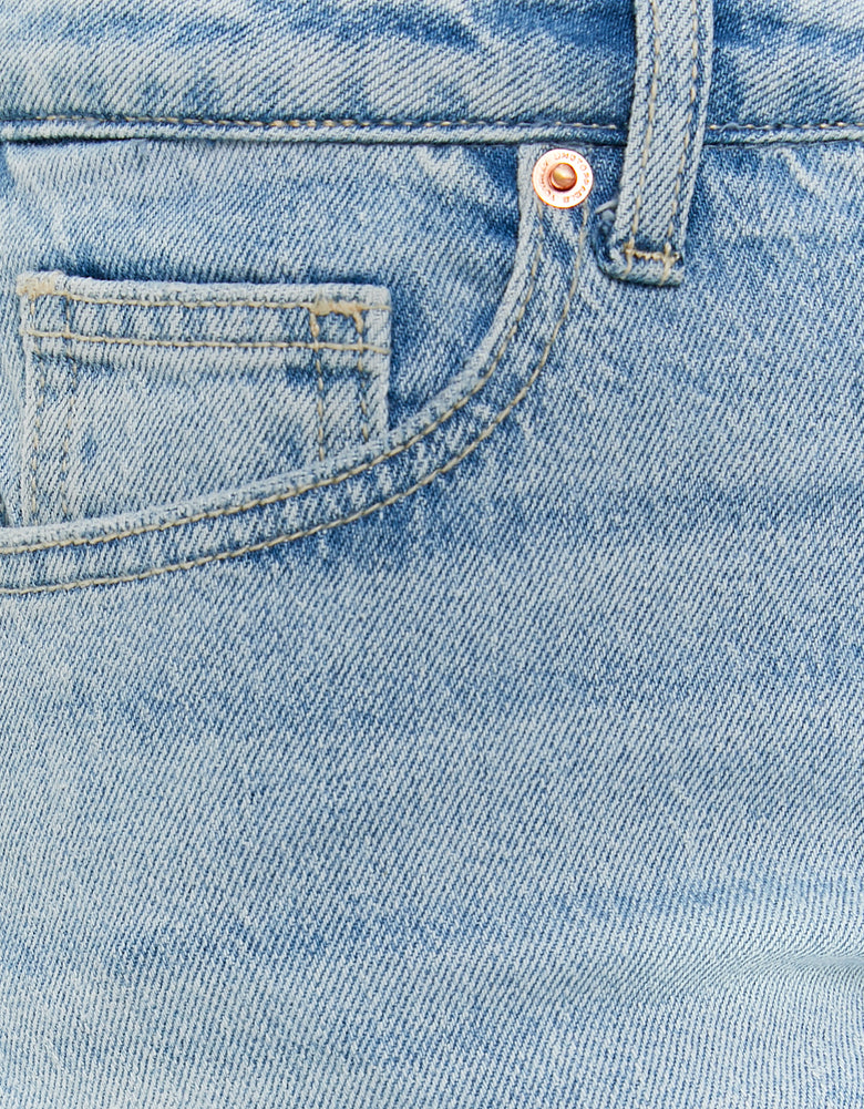 Low Waist Straight Jeans | Bleached