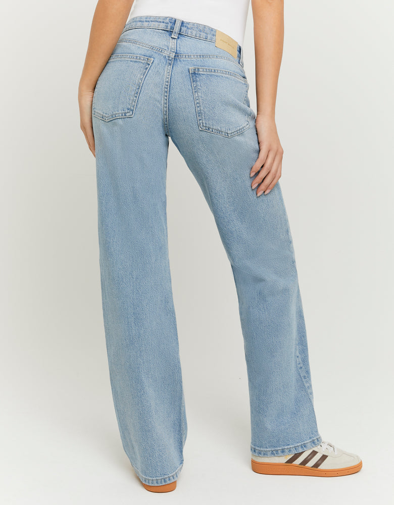 Low Waist Straight Jeans | Bleached