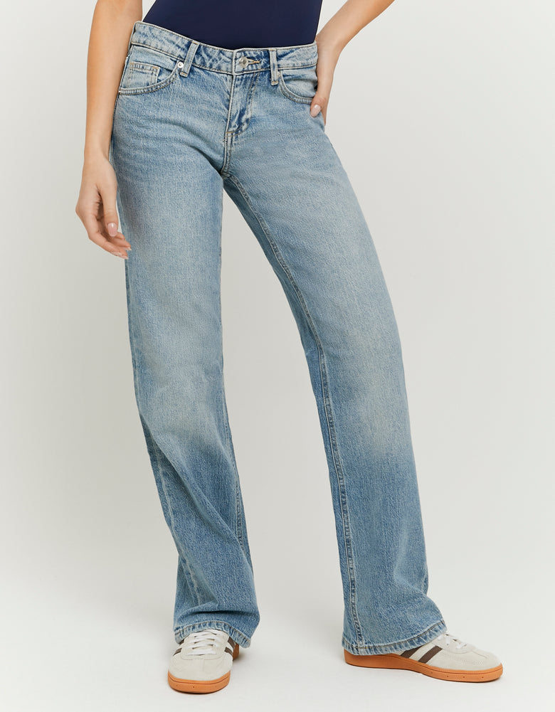 Low Waist Straight Jeans | Blue Wash