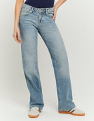 Low Waist Straight Jeans | Blue Wash