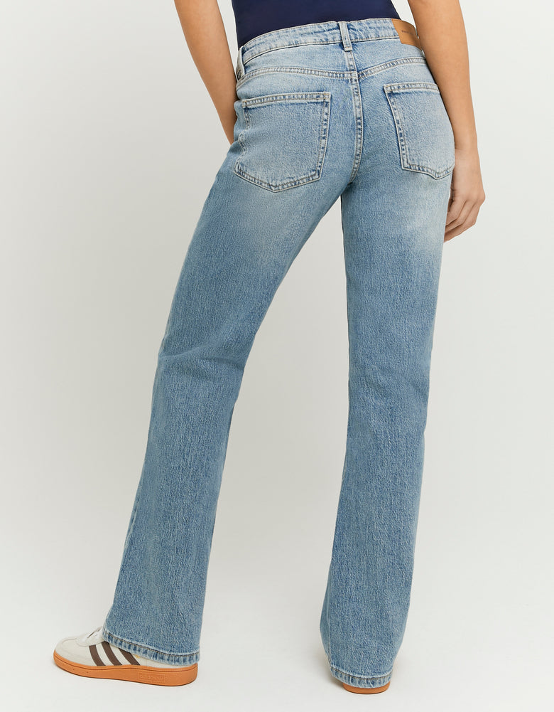 Low Waist Straight Jeans | Blue Wash