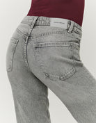 Low Waist Straight Jeans | Grey Wash