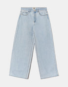 Mid Waist Baggy Jeans | Bleach Wash