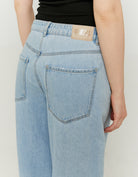 Mid Waist Baggy Jeans | Bleach Wash