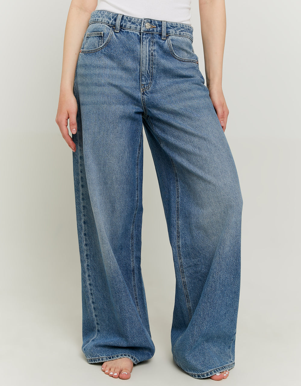 Mid Waist Baggy Jeans | Dark Wash