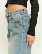 Mid Waist Baggy Jeans | Blue Wash