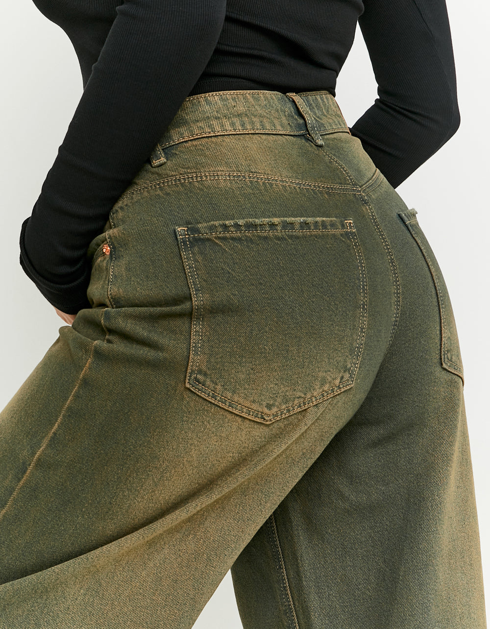 Mid Waist Baggy Jeans | Blue Wash