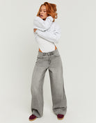 Mid Waist Baggy Jeans | Grey Wash