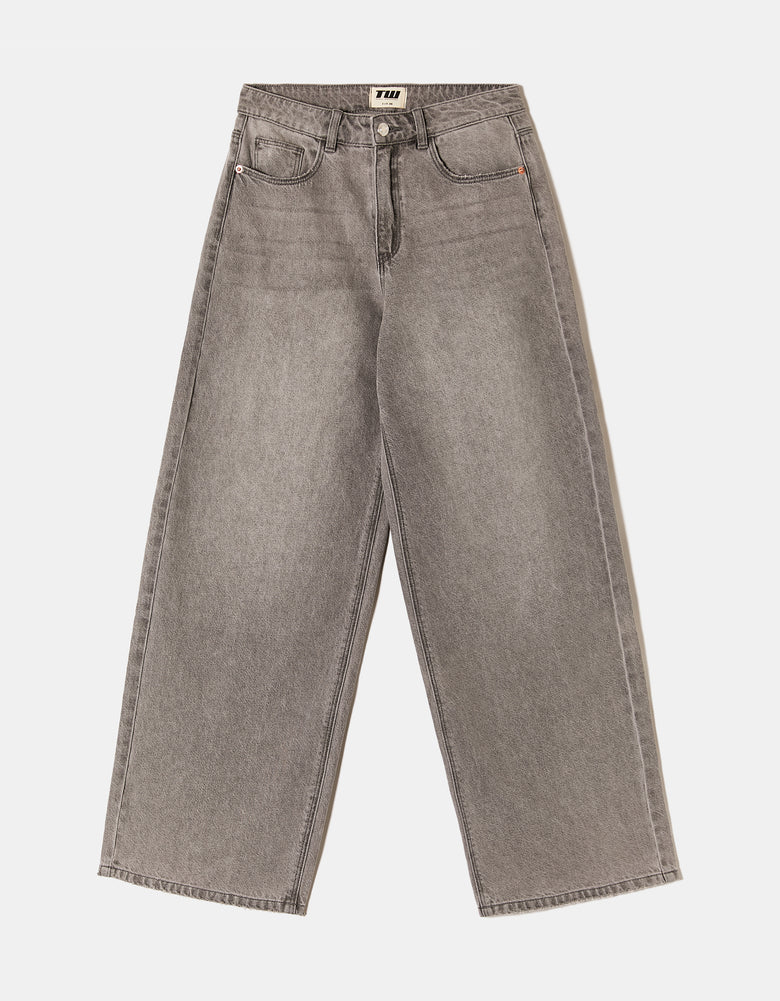 Mid Waist Baggy Jeans | Grey Wash