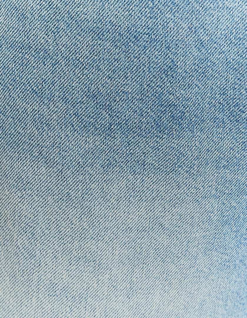 Mid Waist Baggy Jeans Destroyed | Blue Wash