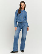 Mid Waist Wide Leg Jeans | Blue Wash