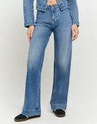 Mid Waist Wide Leg Jeans | Blue Wash