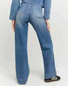 Mid Waist Wide Leg Jeans | Blue Wash