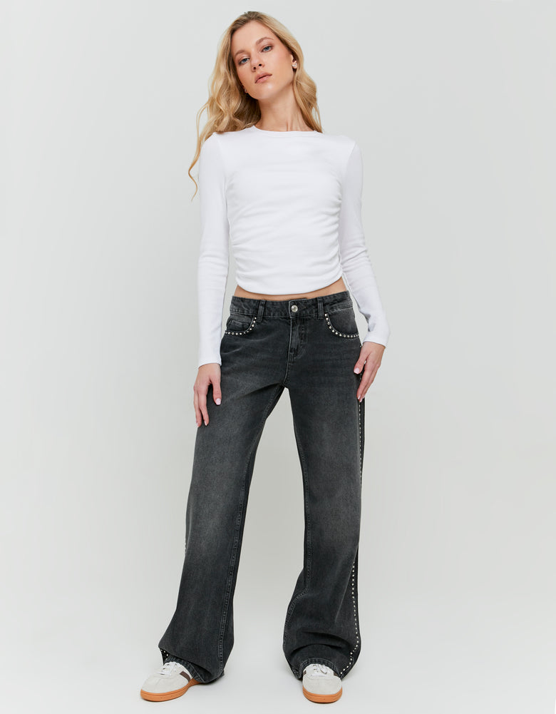Low Waist Jeans | Grey Wash