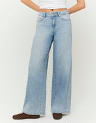 Mid Waist Wide Leg Jeans | Blue Wash