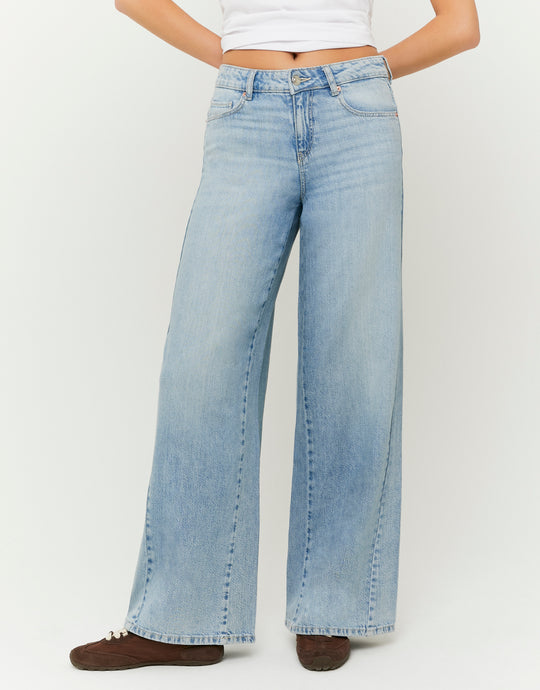 Mid Waist Wide Leg Jeans | Blue Wash
