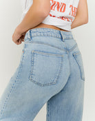 Mid Waist Wide Leg Jeans | Blue Wash