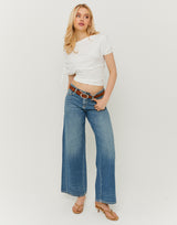 Mid Waist Wide Leg Jeans | Vintage Wash