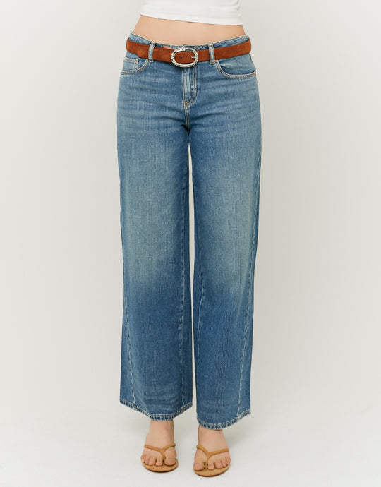 Mid Waist Wide Leg Jeans | Vintage Wash