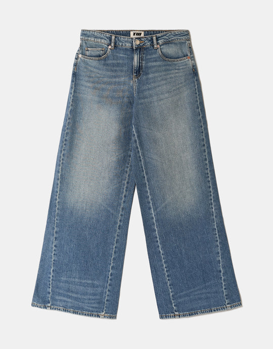 Mid Waist Wide Leg Jeans | Vintage Wash