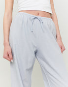 Wide Leg Linen Trousers | Blue