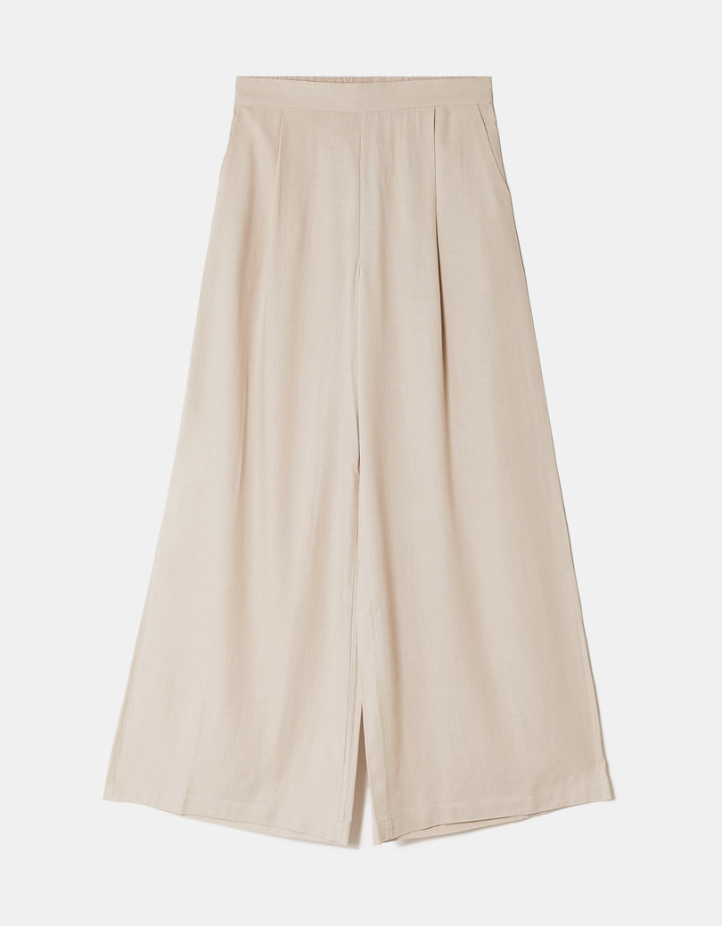 Wide Leg Trousers | Beige