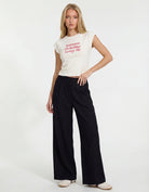 Wide Leg Trousers | Black