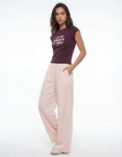 Wide Leg Trousers | Pink