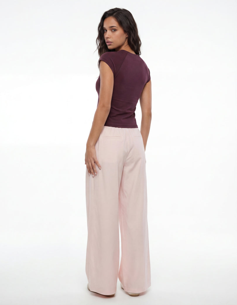 Wide Leg Trousers | Pink