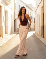 Wide Leg Trousers | Pink