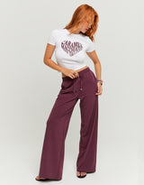 Mid Waist Jogger | Bordeau