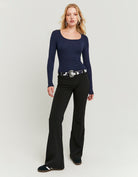 Knit Cardigan with Rhinestones | Black